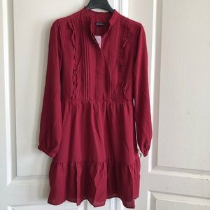 J Crew Ruffle pintuck dress